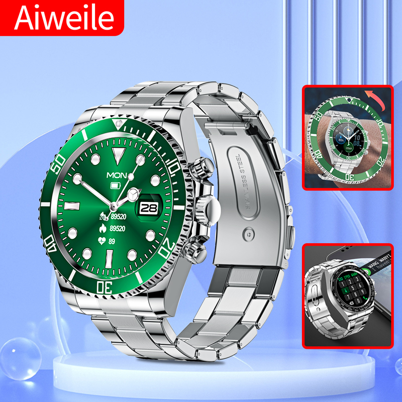 Korean Luxury Lifestyle - Aiweile AW12 新スタイルの高級スマートウォッチダイヤル応答通話男性用防水スポーツデジタルビジネス腕時計ギフト用
