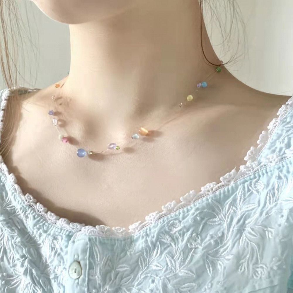 Korean Lifestyle Aesthetic - スイートアロイ韓国風ネックレス樹脂カラフルビーズY2kネックレス美学ガールチョーカー日常生活