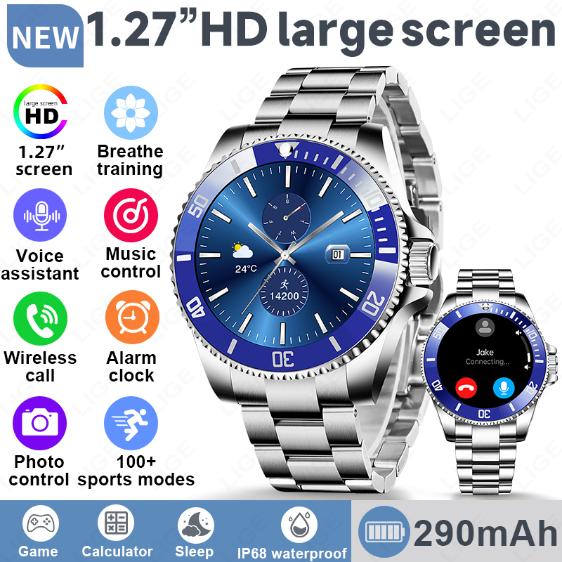 Korean Luxury Lifestyle - 2026年新型高級スマートウォッチ、ダイヤル付き、通話対応、男性用防水スポーツデジタルビジネススマートウォッチ、ギフト用スマートバンド
