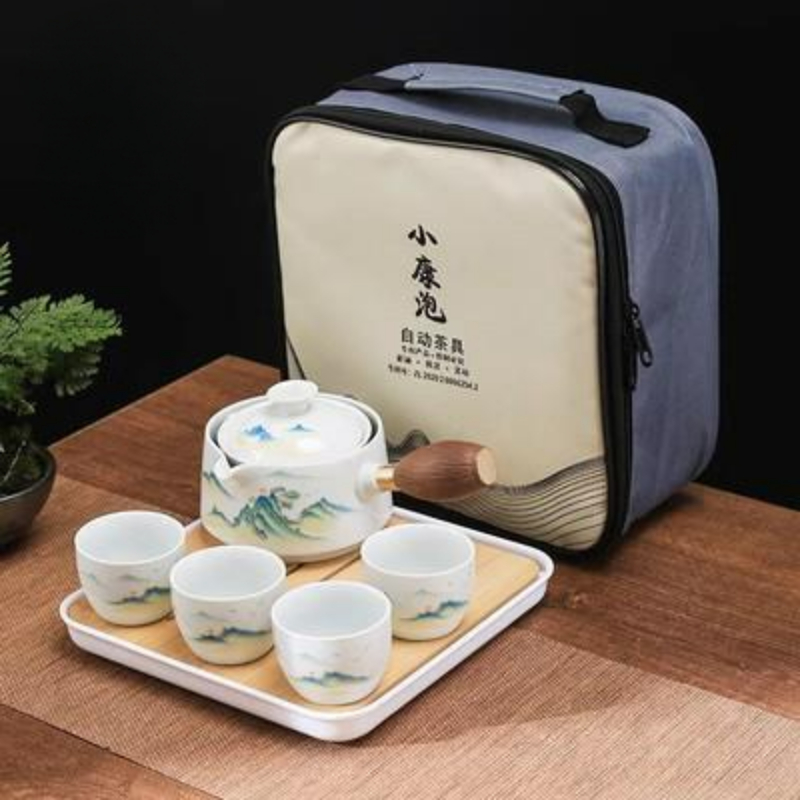 中国風カンフー旅行セラミックティーセットポータブルティーポッ - Korean Tea Set のレビューと価格