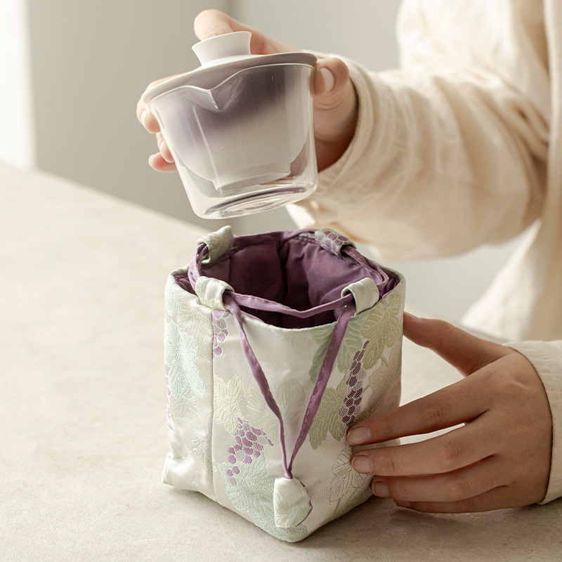 陶器製トラベルティーセット、ポット1個、カップ2個、布製収納 - Korean Tea Set のレビューと価格