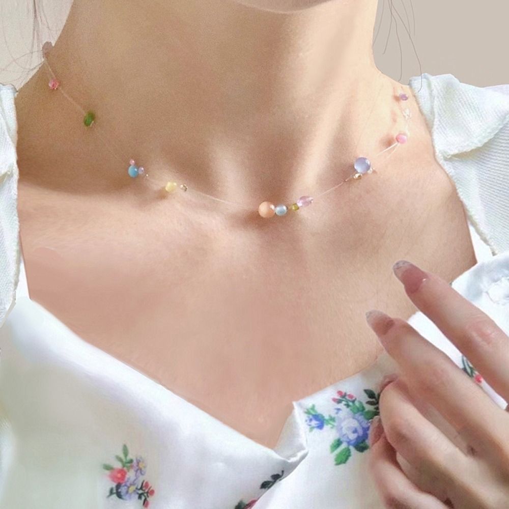 トレンディな合金韓国風ネックレス樹脂美学Y2kネックレスカラ - Korean Lifestyle Aesthetic のレビューと価格