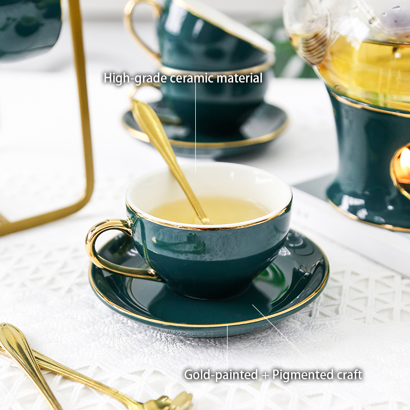 北欧セラミックティーセット磁器香りのティーカップポットキャン - Korean Tea Set のレビューと価格